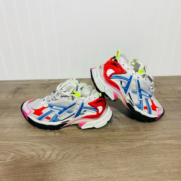 Use men BALENCIAGA Runner Multicolor Low Top Sneakers size 8 no box - Picture 5 of 16